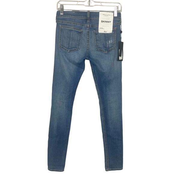 NWT rag & bone Mid Rise Skinny Jean in Carmine Medium Blue sz 24 Revolve Stretch - Picture 3 of 13